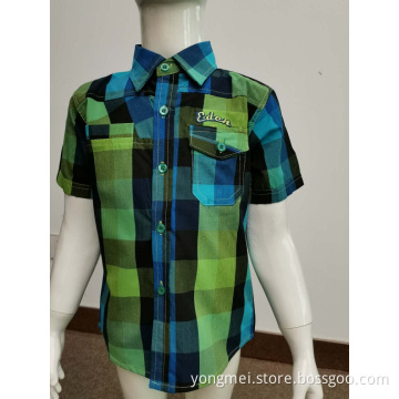 kids t/c 65/35 y/d check casual shirt